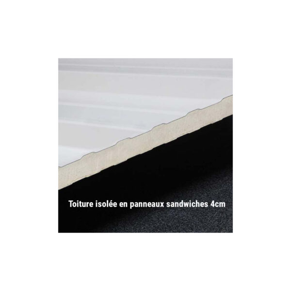 Abri de jardin moderne en acier porte simple 5,7 m² Eleganto 2424 blanc Telluria – Image 7